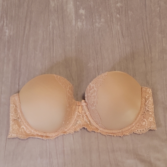 Victoria's Secret Lace Strapless Bra in Nude Dream Angels Multi Way 34C - Picture 1 of 4